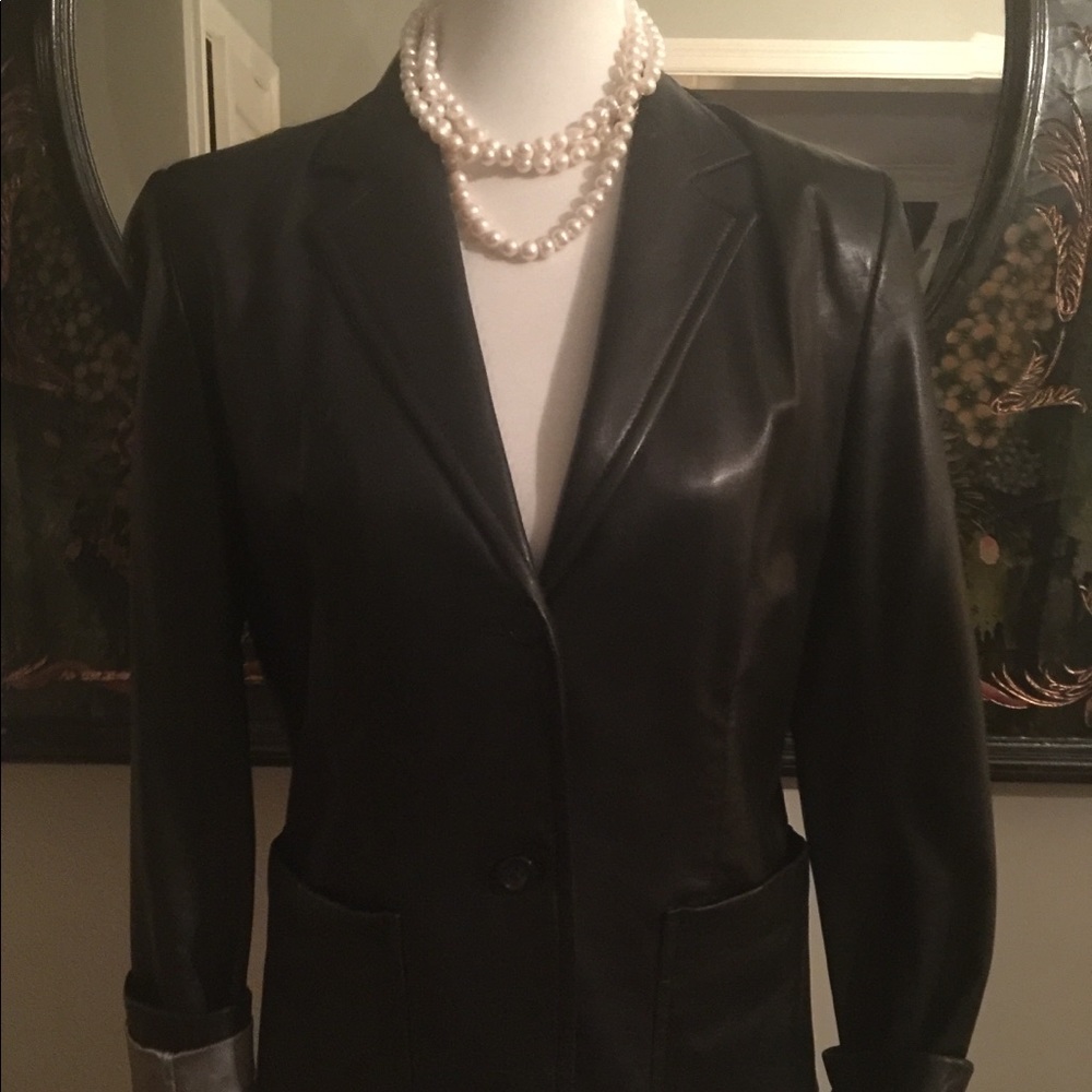 J. Crew black leather blazer